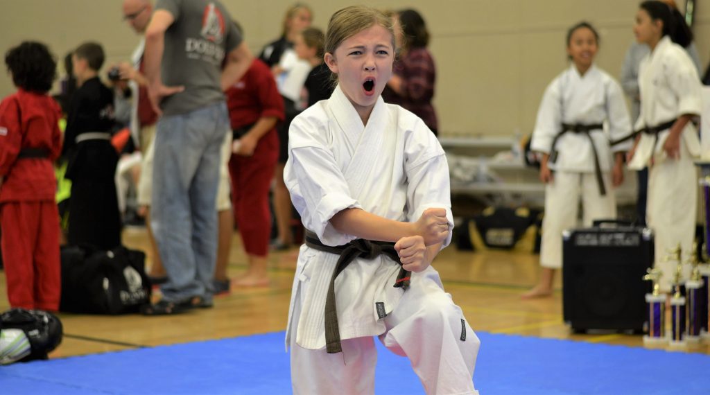 Bernardo Karate student in a competition