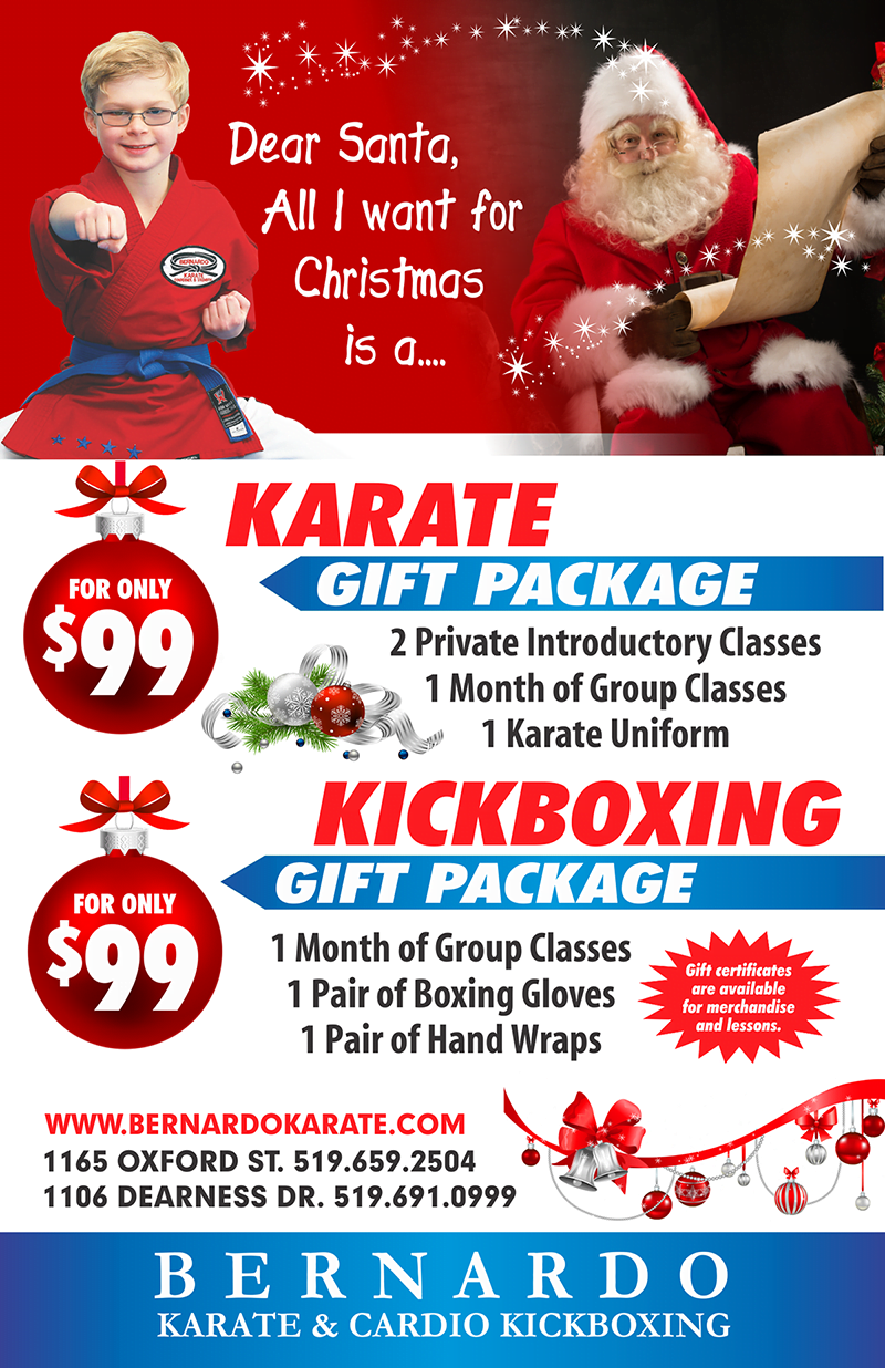 BERNARDO KARATE - CHRISTMAS POSTER - DEC 2018 BERNARDO KARATE - CHRISTMAS POSTER - DEC 2018