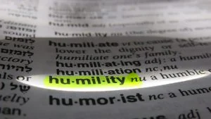 humility word highlighted in dictionary