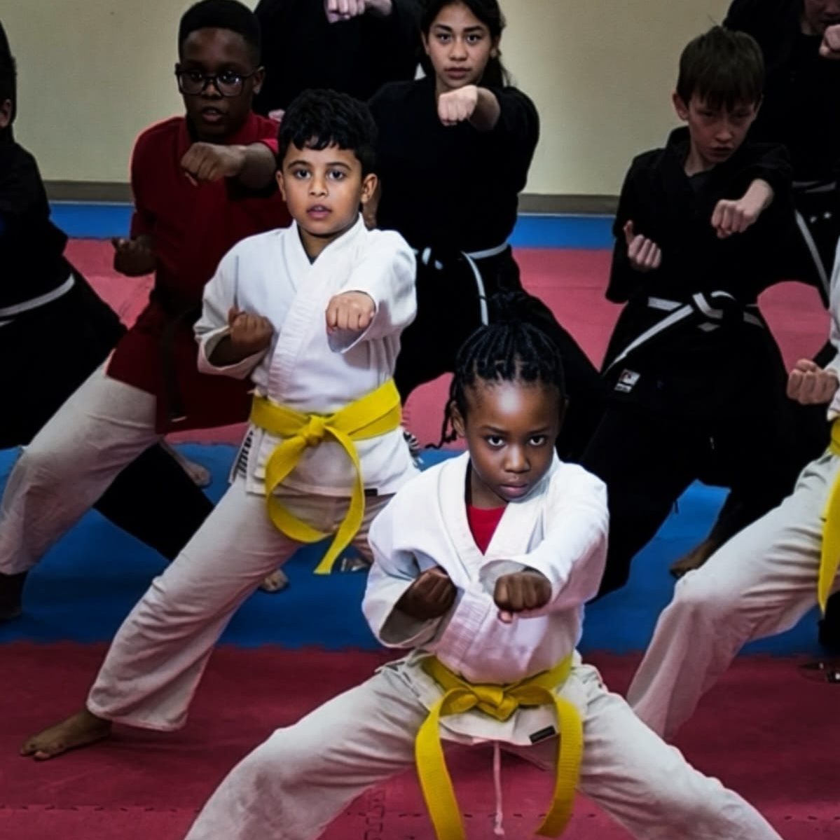 Screenshot Kids doing karate in dojo